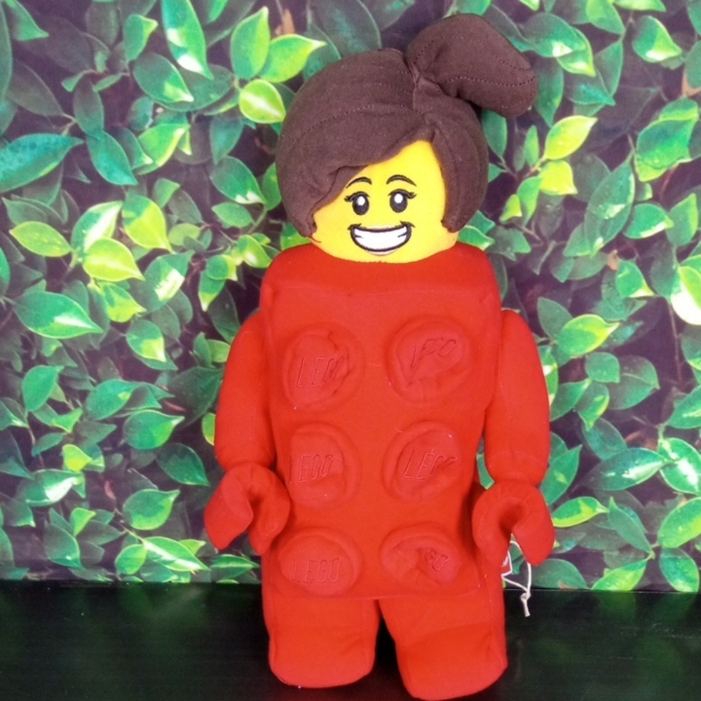 🛝 LEGO Red Brick Suit Girl Plush Toy